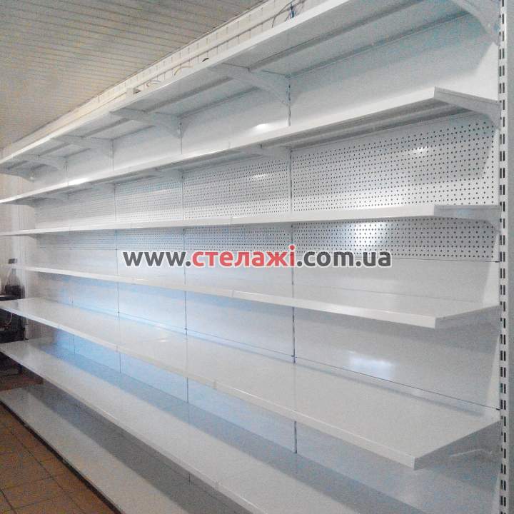 Пристінні стелажі для магазину купити у Львові
