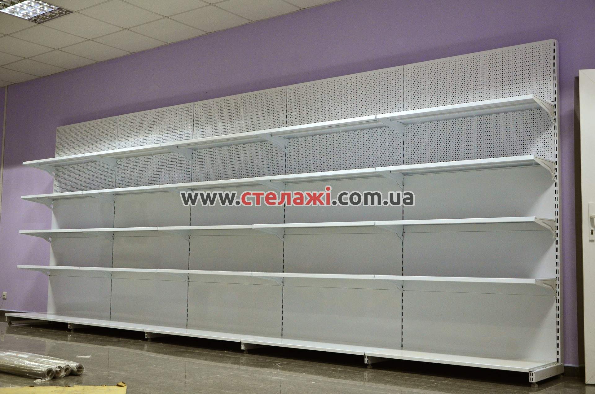 Односторонній (пристінний) стелаж для магазину. Фото 8